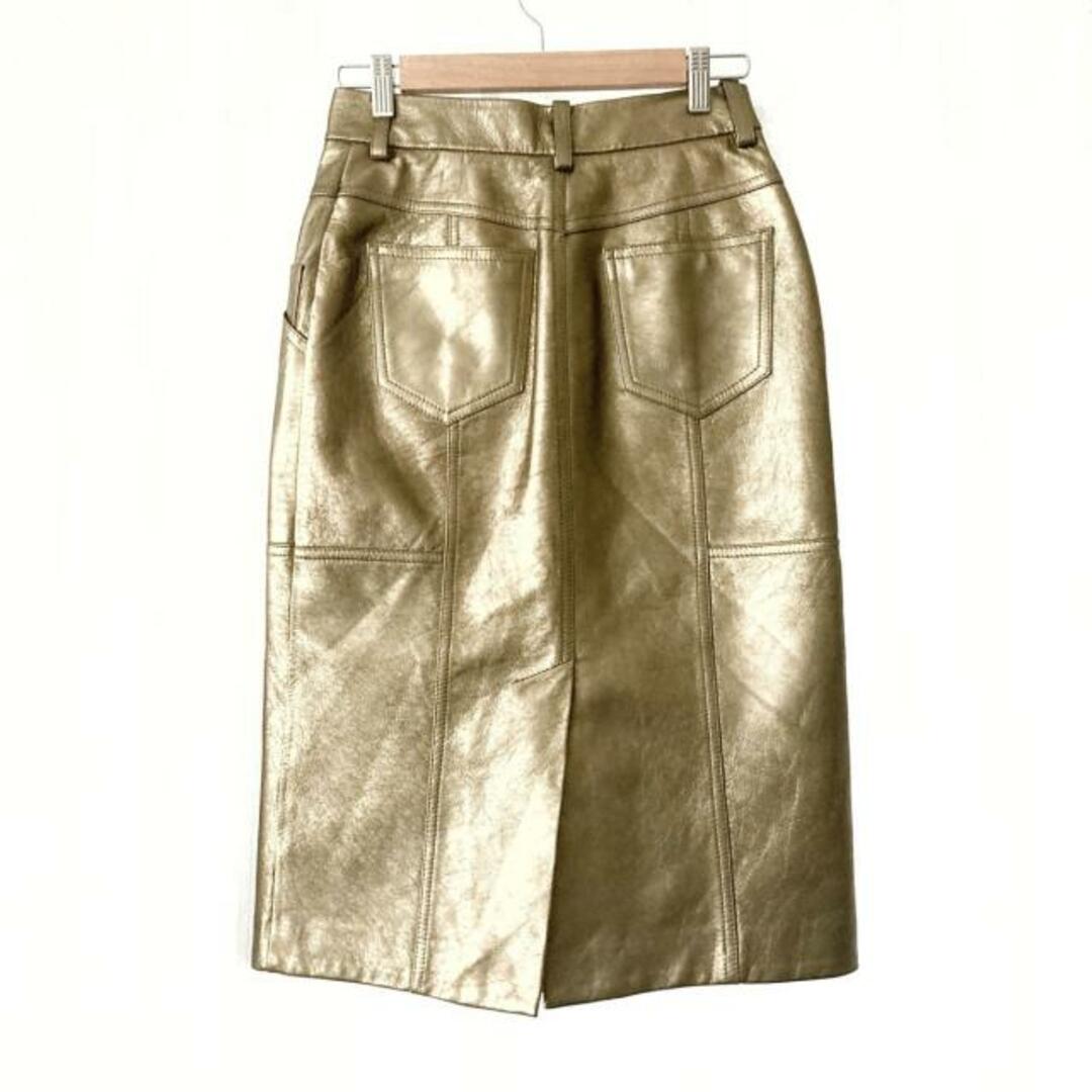 COACH(コーチ)のCOACH(コーチ) ロングスカート サイズ0 XS レディース - ゴールド レザー レディースのスカート(ロングスカート)の商品写真