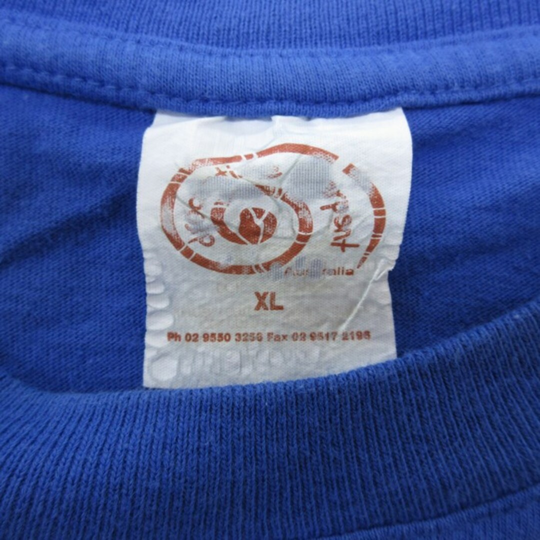 XL★古着 半袖 Tシャツ メンズ オーストラリア コアラ コットン クルーネック 青 ブルー 23jul01 中古 メンズのトップス(Tシャツ/カットソー(半袖/袖なし))の商品写真