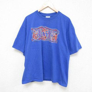 XL★古着 半袖 Tシャツ メンズ オーストラリア コアラ コットン クルーネック 青 ブルー 23jul01 中古(Tシャツ/カットソー(半袖/袖なし))