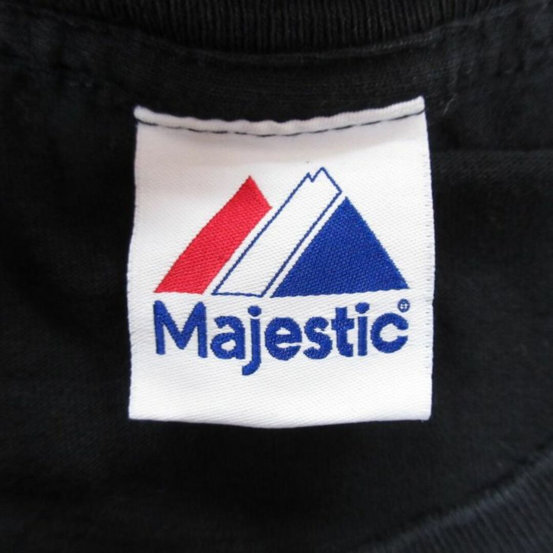 Majestic(マジェスティック)のXL★古着 マジェスティック 半袖 Tシャツ メンズ NHL ボストンブルーインズ 大きいサイズ コットン クルーネック 黒 ブラック アイスホッケー 23jul01 中古 メンズのトップス(Tシャツ/カットソー(半袖/袖なし))の商品写真