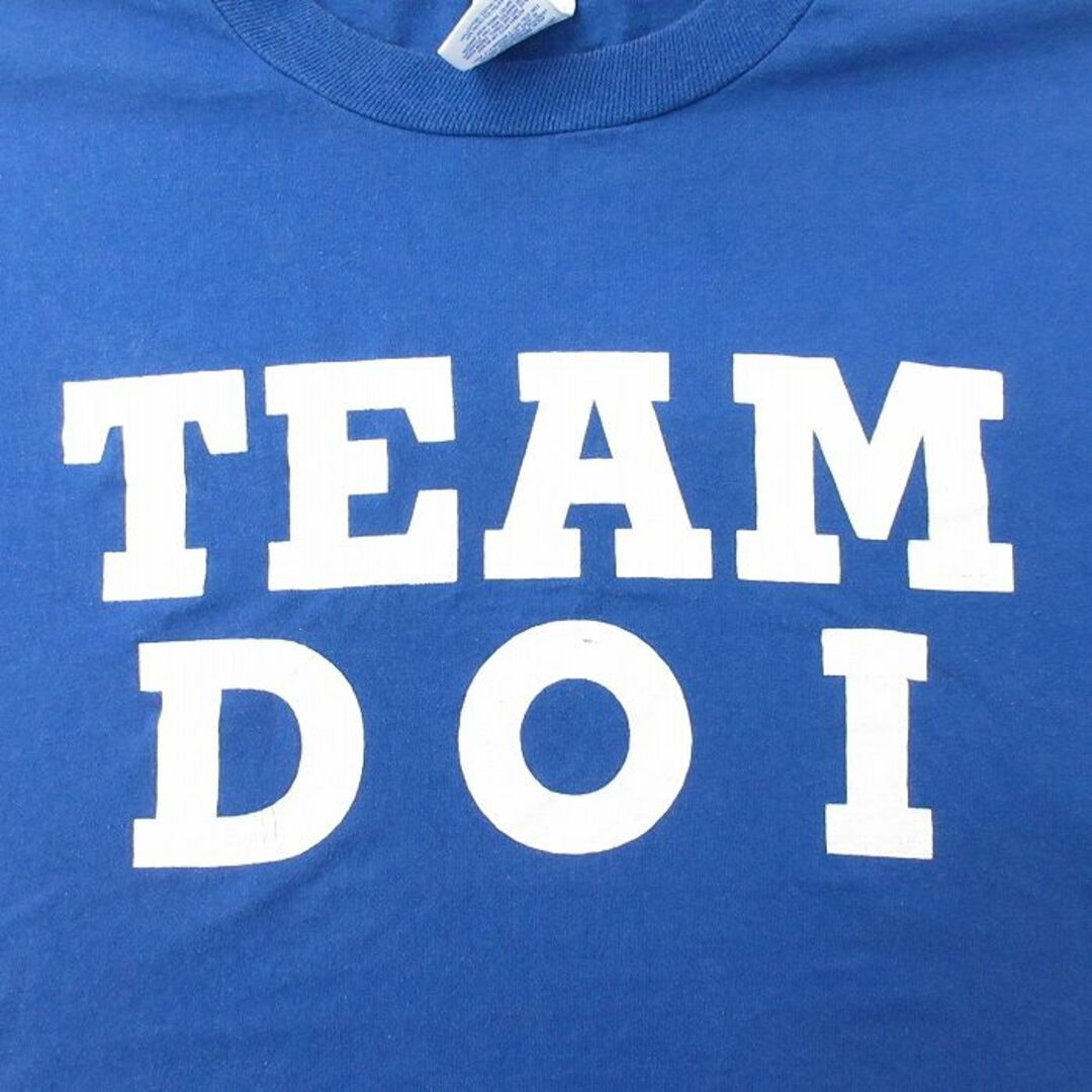 XL★古着 半袖 ビンテージ Tシャツ メンズ 90年代 90s TEAM DOI 大きいサイズ クルーネック 青 ブルー 23jun26 中古 メンズのトップス(Tシャツ/カットソー(半袖/袖なし))の商品写真