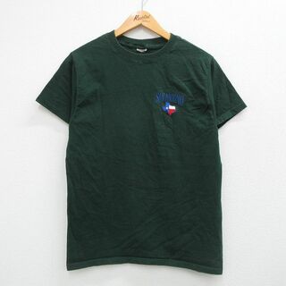 M★古着 半袖 ビンテージ Tシャツ メンズ 00年代 00s サンアントニオ 刺繍 クルーネック 緑 グリーン 23jun26 中古(Tシャツ/カットソー(半袖/袖なし))