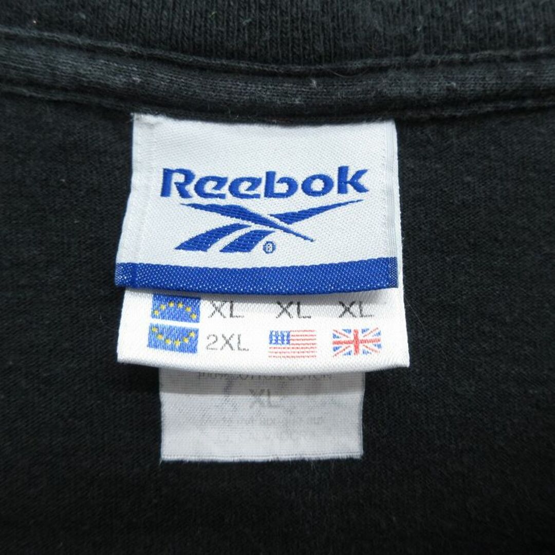 Reebok(リーボック)のXL★古着 リーボック REEBOK 半袖 ビンテージ Tシャツ メンズ 00年代 00s ワンポイントロゴ 大きいサイズ コットン クルーネック 黒 ブラック 23jun27 中古 メンズのトップス(Tシャツ/カットソー(半袖/袖なし))の商品写真