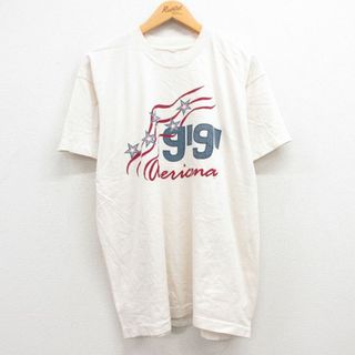 XL★古着 半袖 ビンテージ Tシャツ メンズ 90年代 90s gigi クルーネック ベージュ カーキ 23jun28 中古(Tシャツ/カットソー(半袖/袖なし))