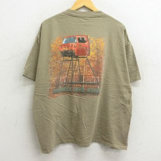 XL★古着 半袖 ビンテージ Tシャツ メンズ 00年代 00s REDNECK DEER STAND 大きいサイズ コットン クルーネック ベージュ カーキ 23jun28 中古(Tシャツ/カットソー(半袖/袖なし))