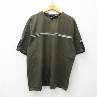 XL★古着 半袖 ビンテージ Tシャツ メンズ 00年代 00s 無地 大きいサイズ コットン クルーネック 濃緑 グリーン 23jun29 中古(Tシャツ/カットソー(半袖/袖なし))