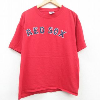 マジェスティック(Majestic)のXL★古着 マジェスティック 半袖 ビンテージ Tシャツ メンズ 00年代 00s MLB ボストンレッドソックス 松坂大輔 大きいサイズ コットン クルーネック 赤 レッド メジャーリーグ ベースボール 野球 【spe】 23jul01 中古(Tシャツ/カットソー(半袖/袖なし))