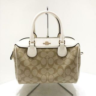 コーチ(COACH)のCOACH(コーチ) ハンドバッグ ミニベネットサッチェル F32203 ベージュ×白 PVC(塩化ビニール)×レザー(ハンドバッグ)