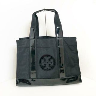 トリーバーチ(Tory Burch)のTORY BURCH(トリーバーチ) トートバッグ - 黒 ナイロン×エナメル（レザー）(トートバッグ)