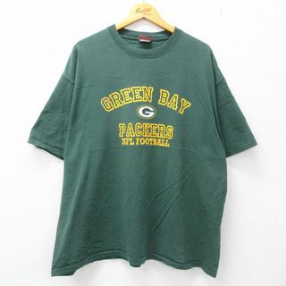 XL★古着 半袖 ビンテージ Tシャツ メンズ 00年代 00s NFL グリーンベイパッカーズ 大きいサイズ クルーネック 緑 グリーン アメフト スーパーボウル 23jul01 中古(Tシャツ/カットソー(半袖/袖なし))