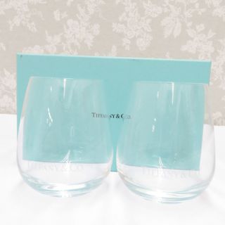 ティファニー(Tiffany & Co.)のTIFFANY&Co. (ティファニー) グラス 食器 ロゴ タンブラー ペア 箱有 美品(グラス/カップ)