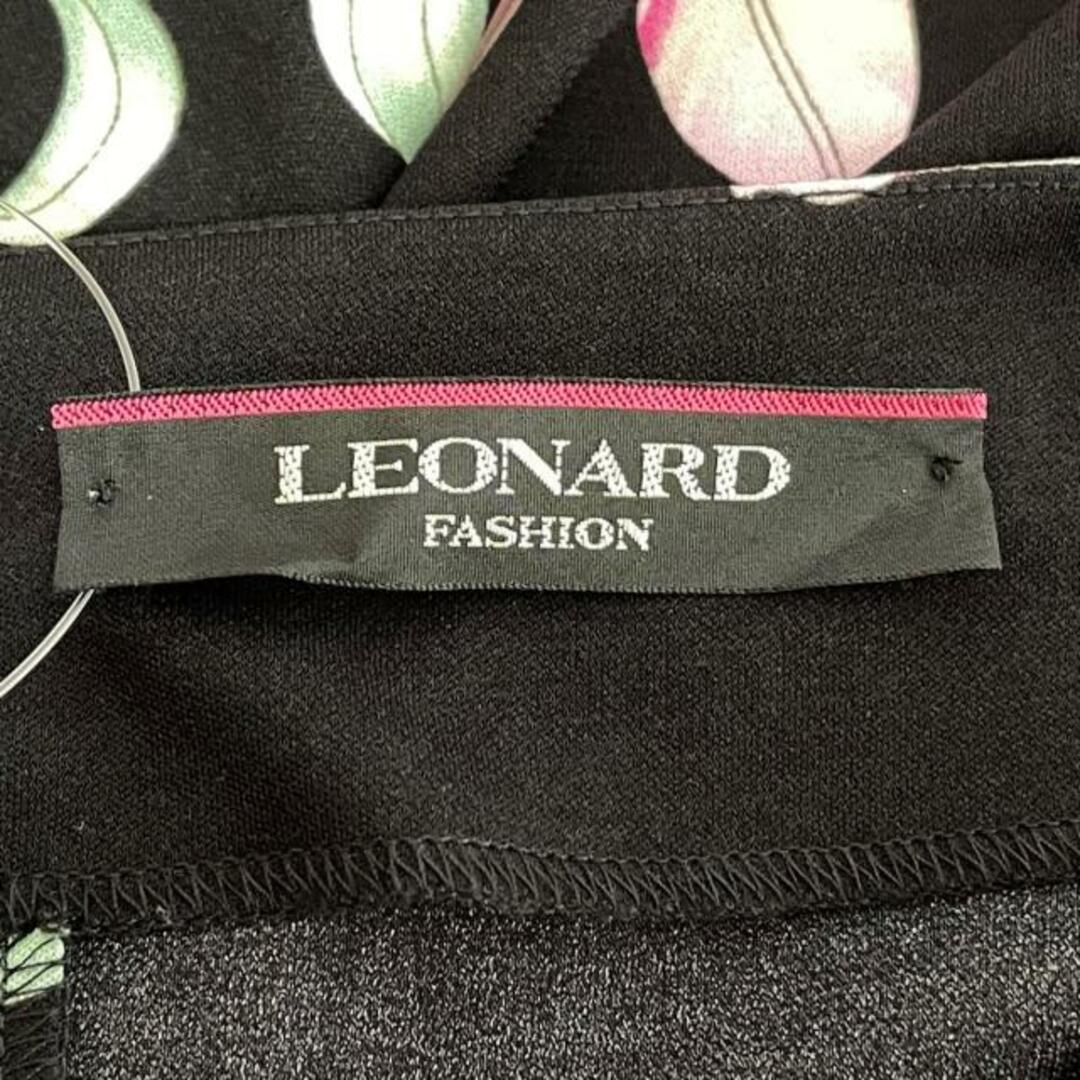 LEONARD(レオナール)のLEONARD(レオナール) ワンピース サイズ42 L レディース美品  - 黒×ピンク×マルチ 七分袖/ロング/花柄 レディースのワンピース(その他)の商品写真