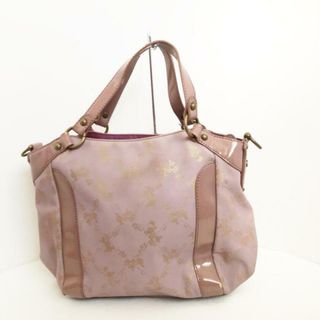 アナスイ(ANNA SUI)のANNA SUI(アナスイ) ハンドバッグ - ピンク ナイロン×エナメル（レザー）(ハンドバッグ)