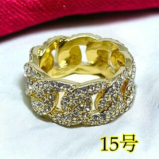 057b4ゴールドリング　指輪　アンティーク　韓国アクセサリー　石プチプラ(リング(指輪))