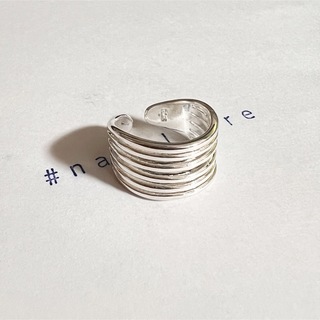 シルバーリング 925 銀 多重ワイド フェイク シンメトリー 韓国 指輪③(リング(指輪))