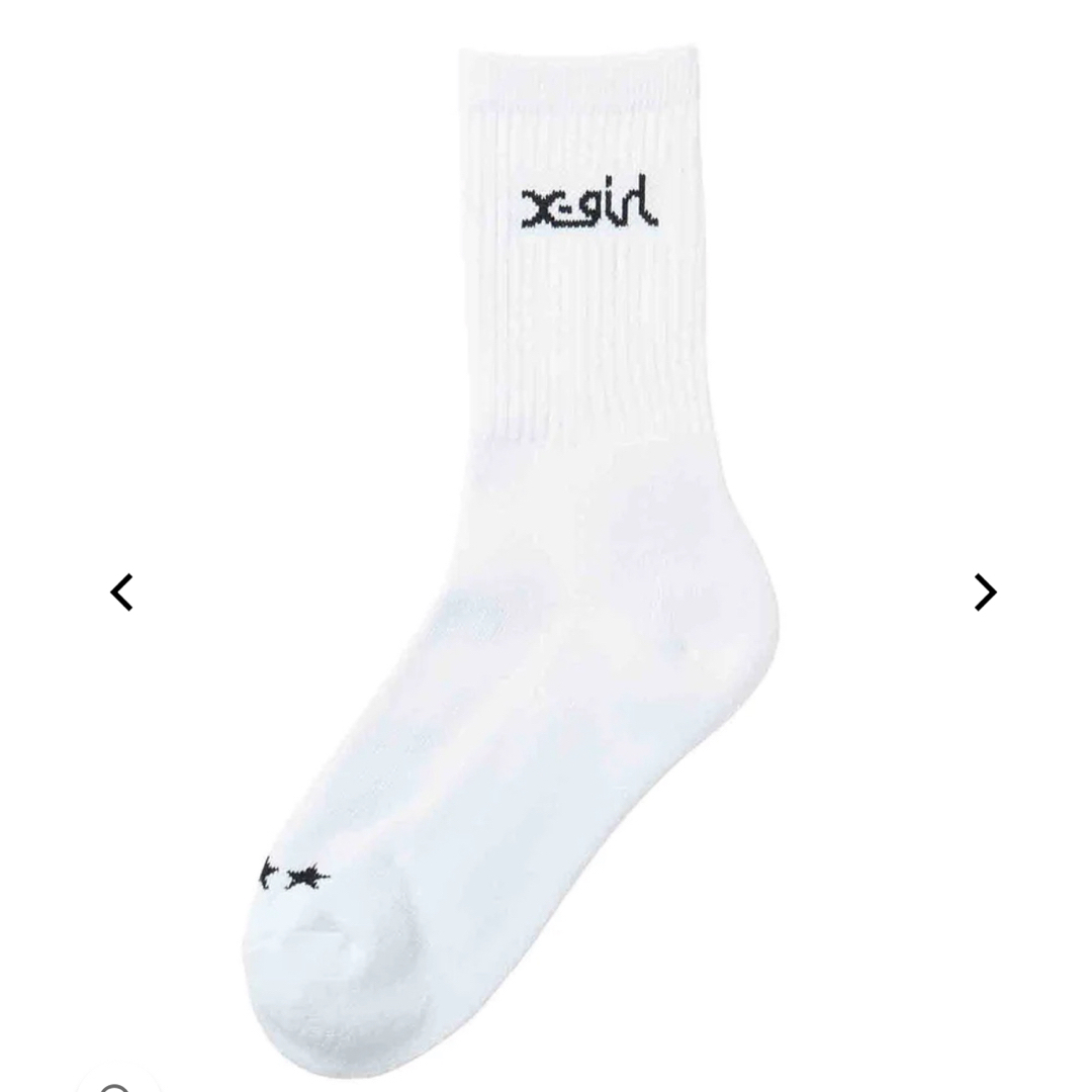 X-girl(エックスガール)のLOGO 2P MIDDLE SOCKS  X-girl エックスガール 通学 レディースのレッグウェア(ソックス)の商品写真