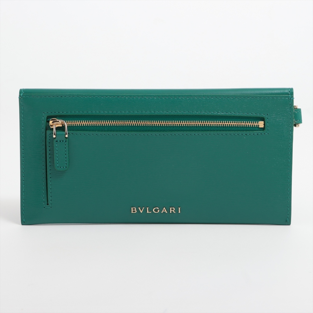 BVLGARI(ブルガリ)のブルガリ  レザー  グリーン レディース 長財布 レディースのファッション小物(財布)の商品写真