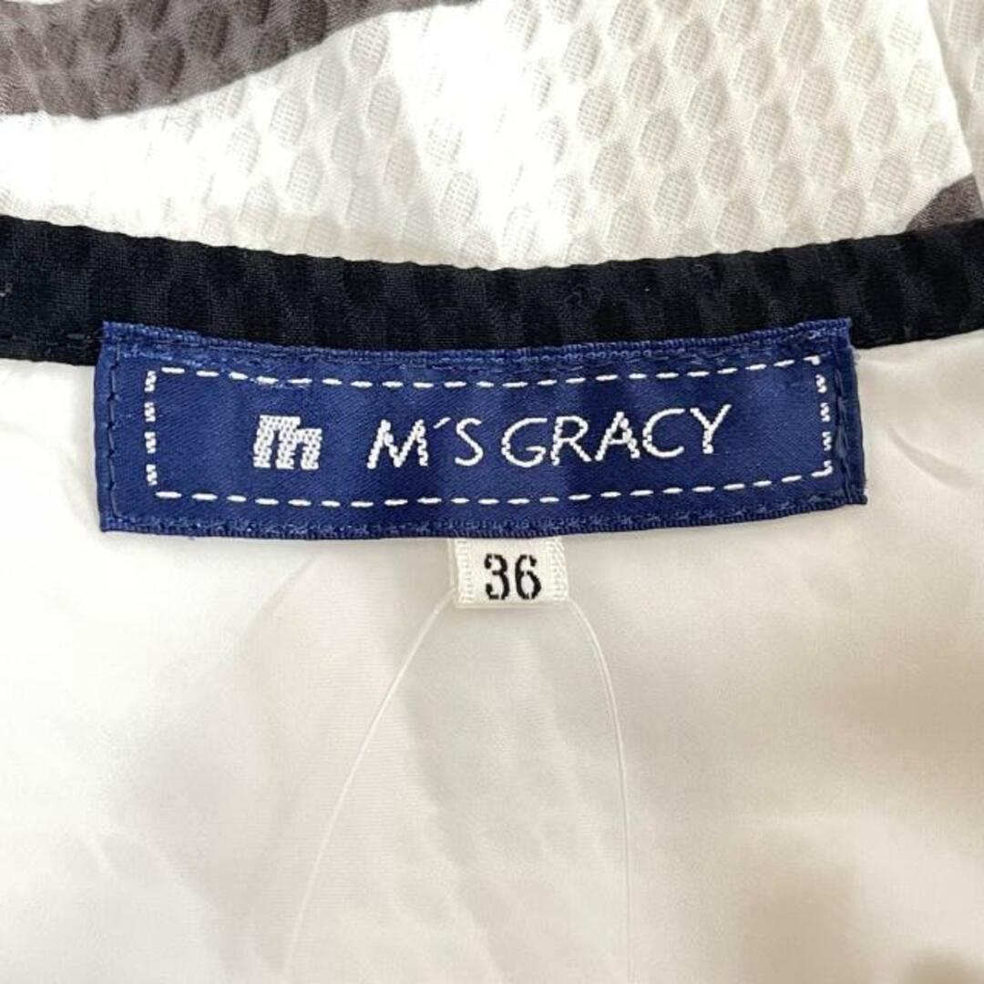 M'S GRACY(エムズグレイシー)のM'S GRACY(エムズグレイシー) スカート サイズ36 S レディース美品  - アイボリー×黒×ダークブラウン ひざ丈/花柄 レディースのスカート(その他)の商品写真