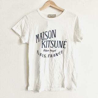 メゾンキツネ(MAISON KITSUNE')のMAISON KITSUNE(メゾンキツネ) 半袖Tシャツ サイズS レディース - アイボリー×ネイビー クルーネック(Tシャツ(半袖/袖なし))