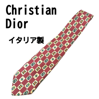 Christian Dior - Christian Dior ディオール イタリア製 ダイヤ柄 シルク ネクタイ