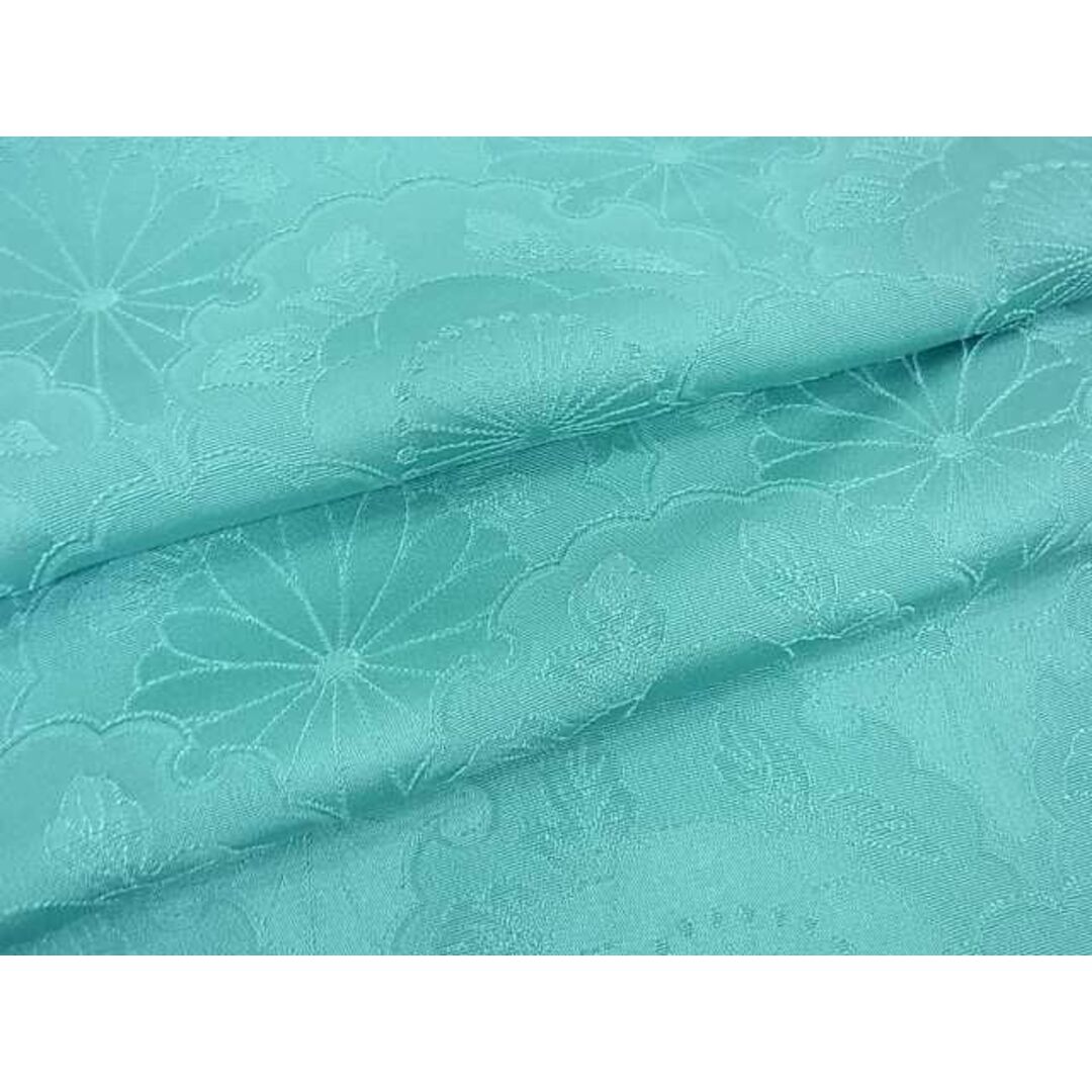 平和屋2■上質な色無地　雪輪花青海波地紋　アイスグリーン色　逸品　ma4825 レディースの水着/浴衣(着物)の商品写真