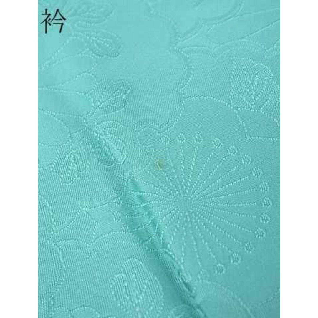 平和屋2■上質な色無地　雪輪花青海波地紋　アイスグリーン色　逸品　ma4825 レディースの水着/浴衣(着物)の商品写真