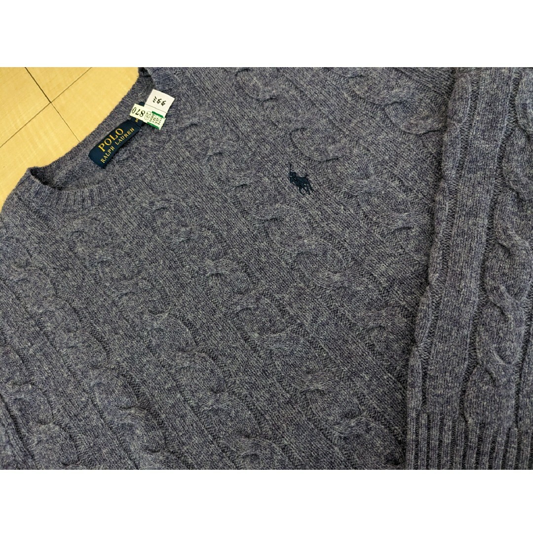 POLO RALPH LAUREN(ポロラルフローレン)のPOLO　Ralph Lauren　クルーネックケーブルニット　ポニー刺繍　美品 レディースのトップス(ニット/セーター)の商品写真