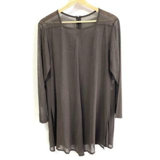 ヒロココシノ(HIROKO KOSHINO)のHIROKO KOSHINO(ヒロココシノ) チュニック サイズ9T レディース美品  - ダークブラウン その他 襟/長袖/シワ加工/シースルー(チュニック)