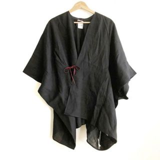 ソウソウ(SOU・SOU)のSOU・SOU(ソウソウ) 長袖カットソー レディース美品  - 黒 Vネック/麻/カシュクール(カットソー(長袖/七分))