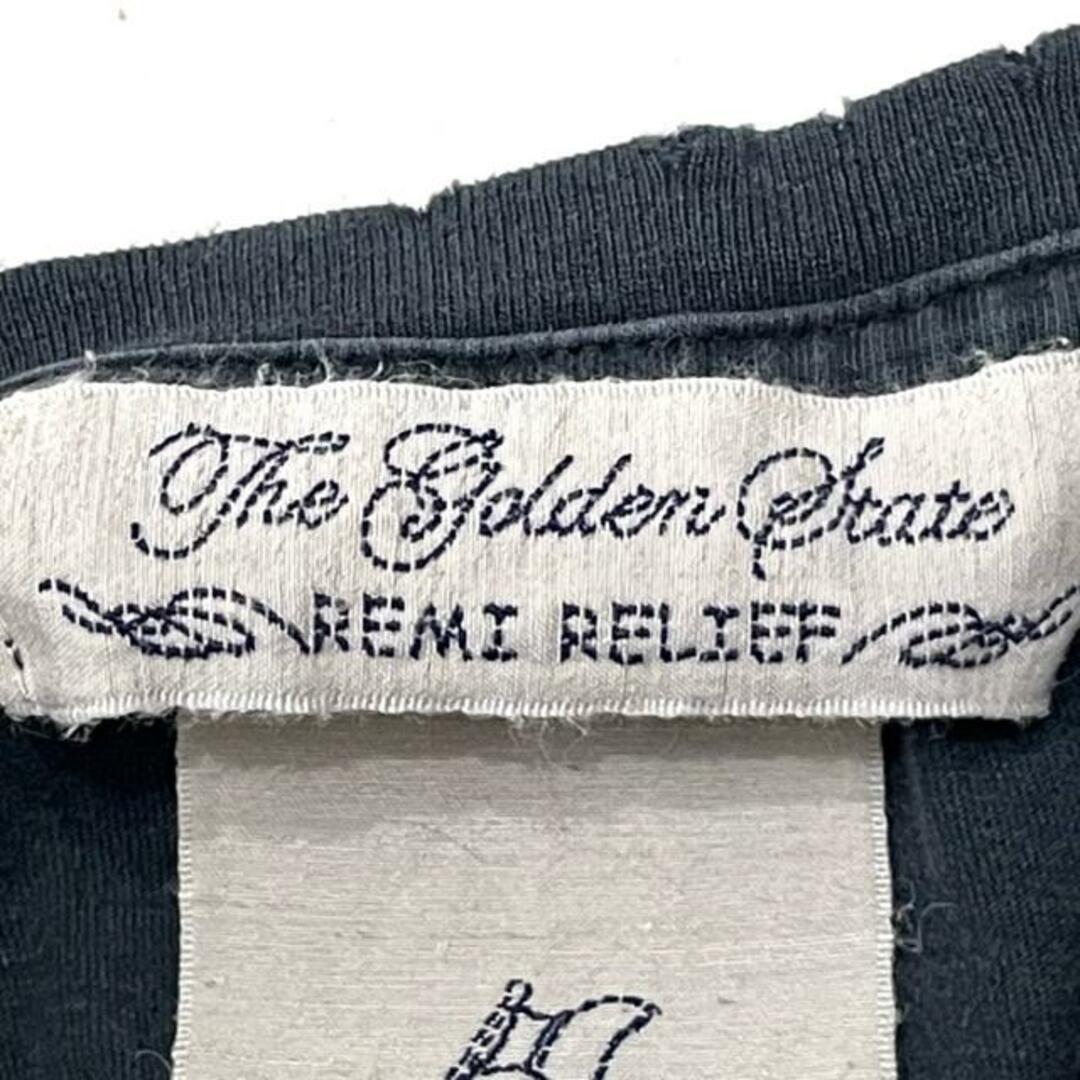 REMI RELIEF(レミレリーフ)のREMI RELIEF(レミ レリーフ) 半袖Tシャツ サイズS レディース - ダークグレー×レッド クルーネック/ダメージ加工 レディースのトップス(Tシャツ(半袖/袖なし))の商品写真