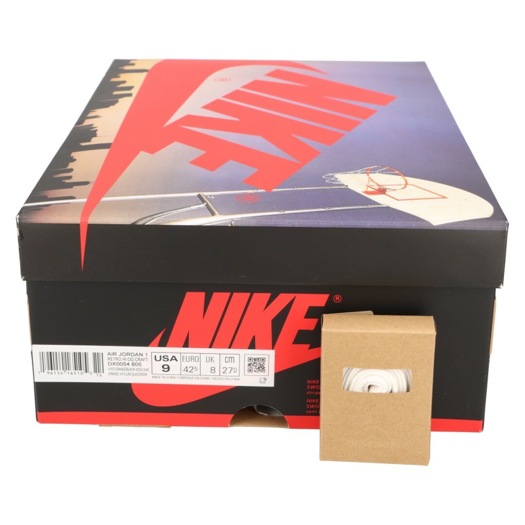 NIKE(ナイキ)のNIKE ナイキ AIR JORDAN 1 RETRO HI OG CRAFT エア ジョーダン 1 レトロ クラフト ハイカットスニーカー ピンク US9 DX0054-805 メンズの靴/シューズ(スニーカー)の商品写真