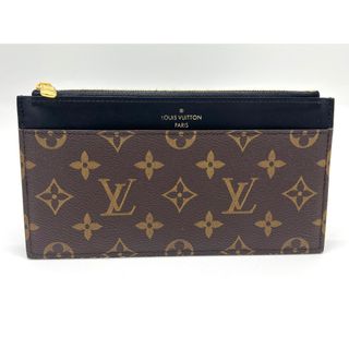 ルイヴィトン(LOUIS VUITTON)のLOUIS VUITTON ルイヴィトン モノグラム スリム パース ポーチ 長財布 コインケース カードケース レザー ブラック M80348 美品(ポーチ)