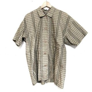 イッセイミヤケ(ISSEY MIYAKE)のISSEYMIYAKE(イッセイミヤケ) 半袖シャツ サイズM メンズ - ベージュ×黒(シャツ)