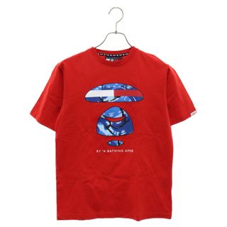 アベイシングエイプ(A BATHING APE)のA BATHING APE アベイシングエイプ ×TOMMY JEANS AAPTEM9397XXE フロントプリント 半袖Tシャツ カットソー レッド(Tシャツ/カットソー(半袖/袖なし))