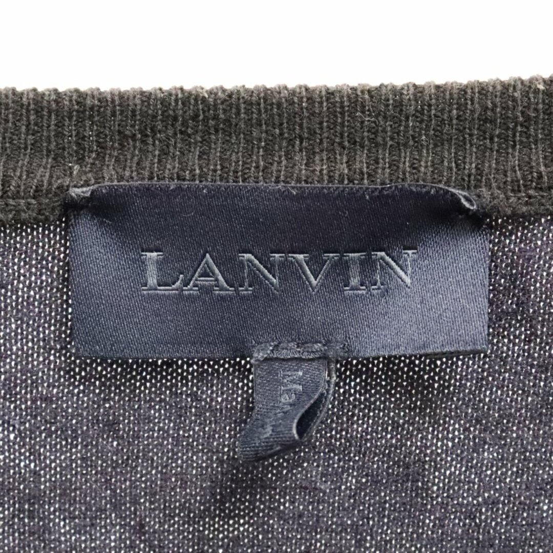 LANVIN(ランバン)のLANVIN ランバン Vネック ニットセーター ブラック/ネイビー メンズのトップス(ニット/セーター)の商品写真