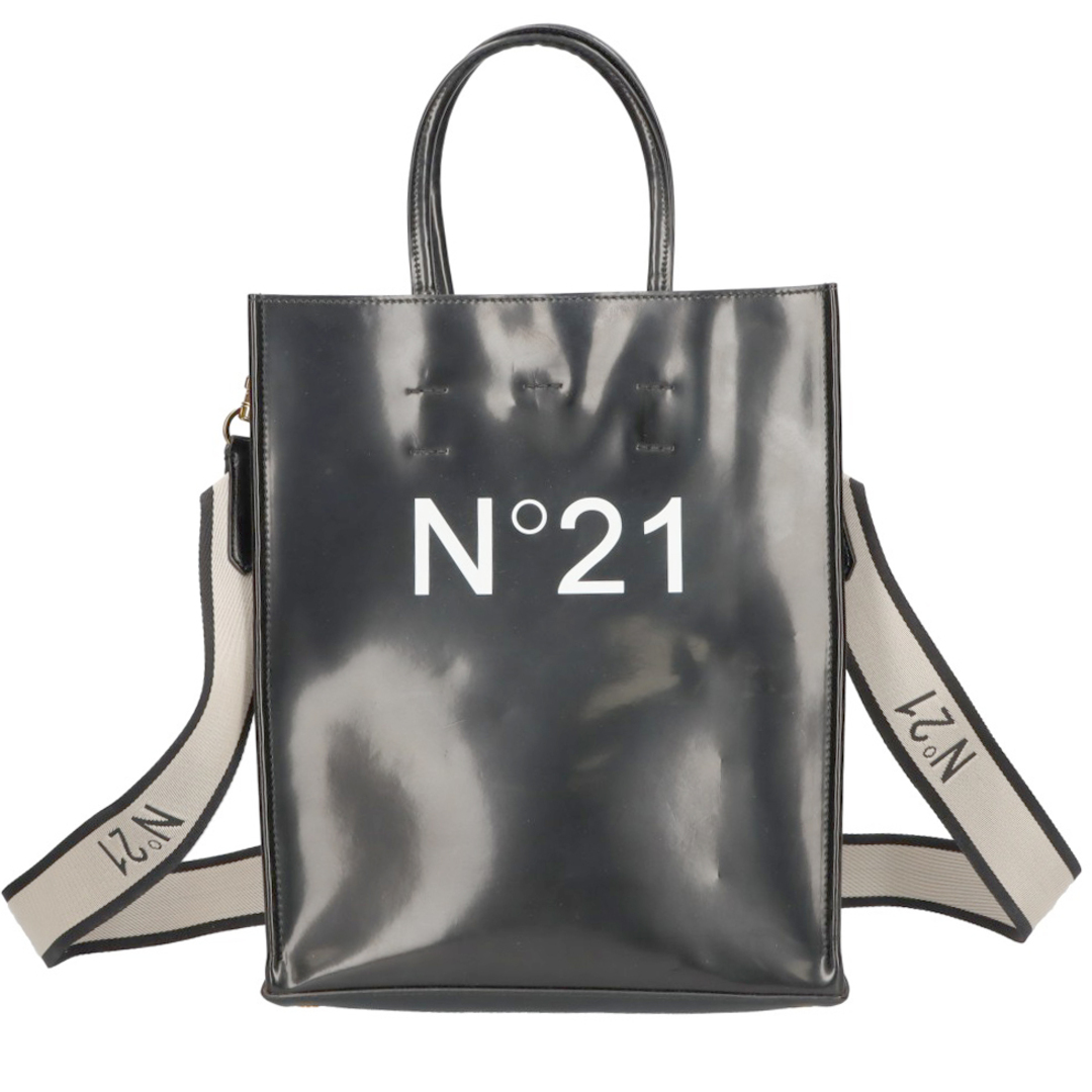 N°21(ヌメロヴェントゥーノ)のN21 numero ventuno ヌメロ ヴェントゥーノ LOGO PRINT SHOPPER 2way ショルダーバッグ ハンドバッグ エナメル ショッパー レディースのバッグ(ショルダーバッグ)の商品写真