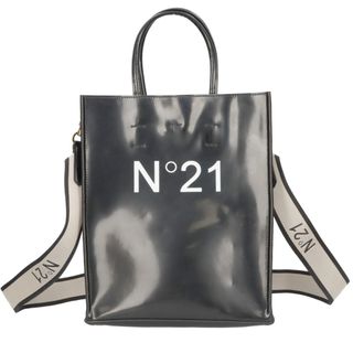 ヌメロヴェントゥーノ(N°21)のN21 numero ventuno ヌメロ ヴェントゥーノ LOGO PRINT SHOPPER 2way ショルダーバッグ ハンドバッグ エナメル ショッパー(ショルダーバッグ)