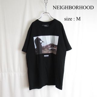 ネイバーフッド(NEIGHBORHOOD)のNEIGHBORHOOD プリント Tシャツ 半袖 カットソー M ブラック(Tシャツ/カットソー(半袖/袖なし))