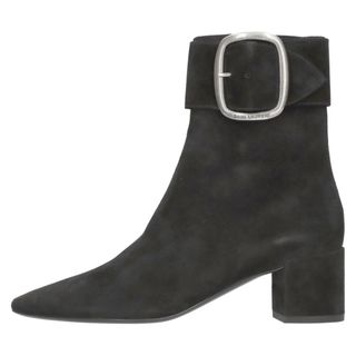 Saint Laurent - SAINT LAURENT PARIS サンローランパリ 18AW Suede Belt Boots ベルト付き サイドジップ スエード ブーツ 532031 ブラック レディース