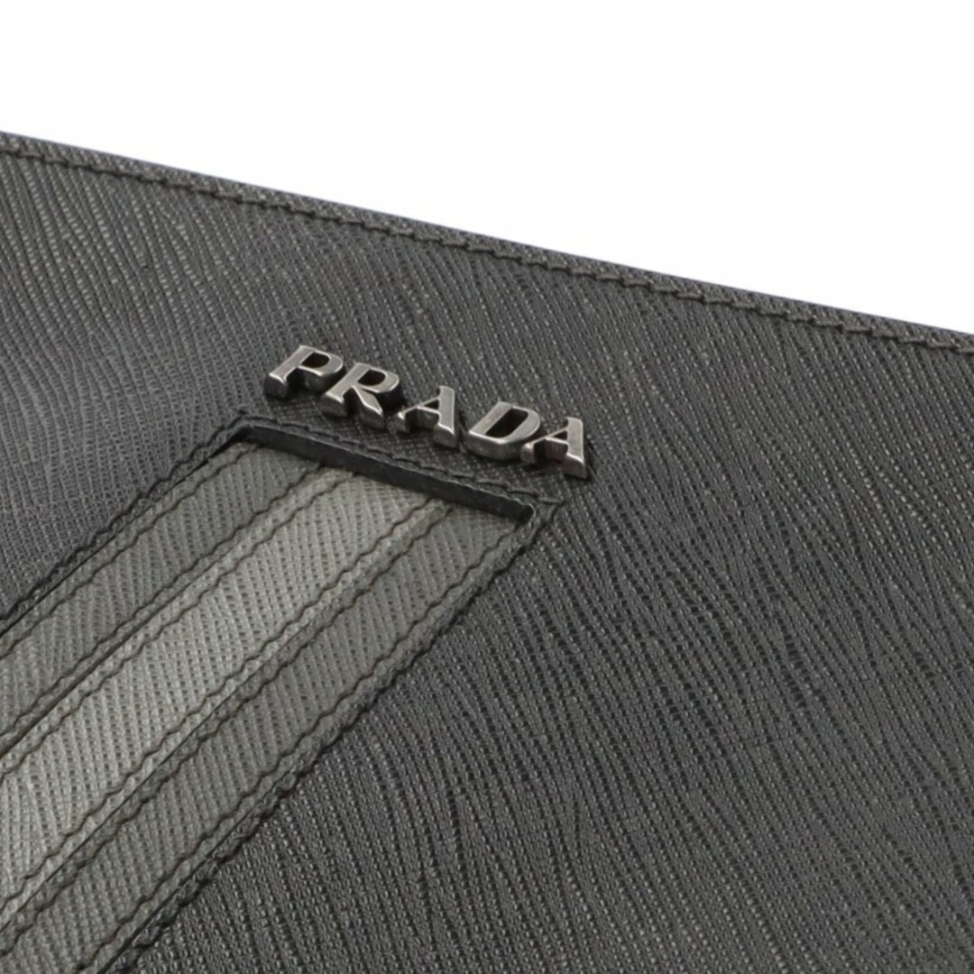 PRADA(プラダ)のPRADA プラダ サフィアーノ レザークラッチ セカンドバッグ 鞄 ブラック メンズのバッグ(セカンドバッグ/クラッチバッグ)の商品写真