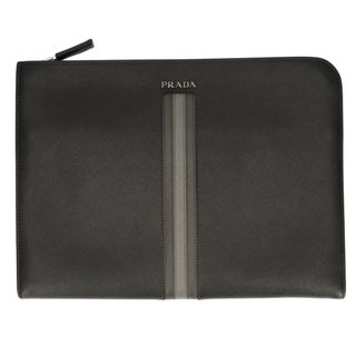 プラダ(PRADA)のPRADA プラダ サフィアーノ レザークラッチ セカンドバッグ 鞄 ブラック(セカンドバッグ/クラッチバッグ)