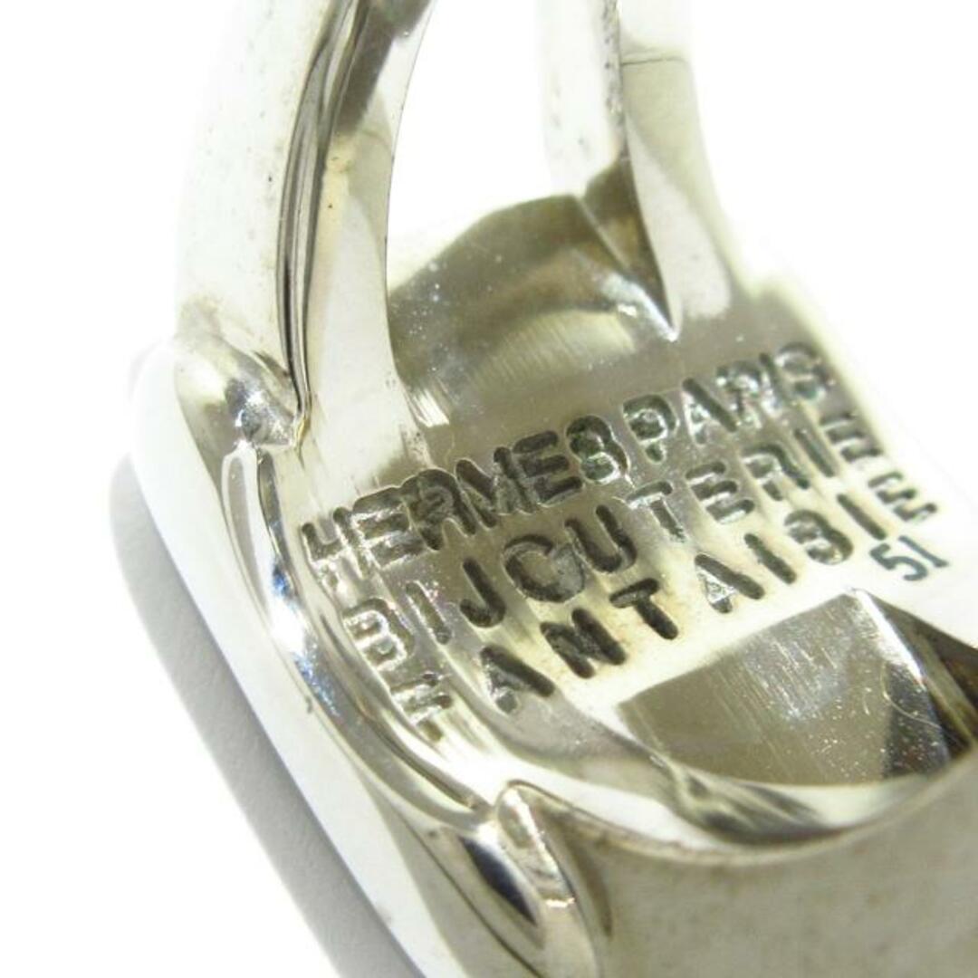 Hermes(エルメス)のHERMES(エルメス) リング 51 コロゾ 金属素材×シェル シルバー×ライトグリーン×グリーン レディースのアクセサリー(リング(指輪))の商品写真