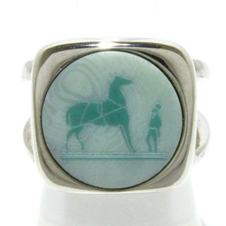 エルメス(HERMES)のHERMES(エルメス) リング 51 コロゾ 金属素材×シェル シルバー×ライトグリーン×グリーン(リング(指輪))
