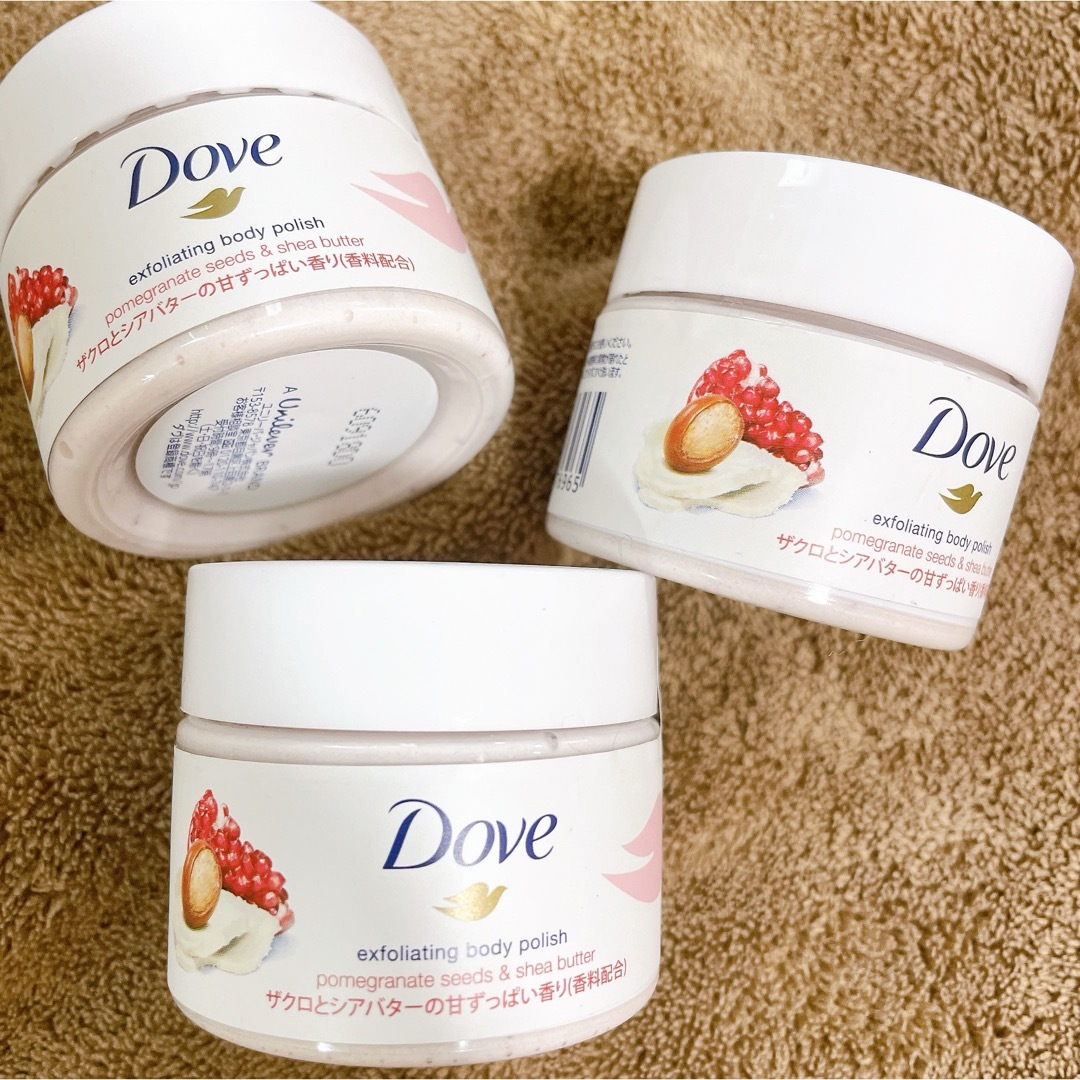 Dove（Unilever）(ダヴ)の新品 未開封】 ダヴ クリーミーボディスクラブ ザクロ＆シアバター　50g 3個 コスメ/美容のボディケア(ボディスクラブ)の商品写真