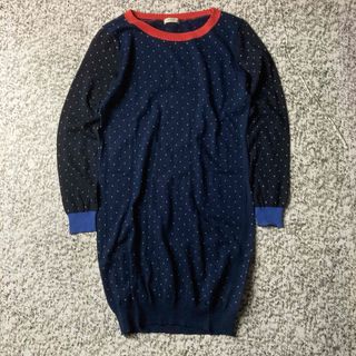 ポールスミス(Paul Smith)の【春物】ポールスミス　ウールブレンド　ドット　水玉　L/Sニットワンピース　薄手(ひざ丈ワンピース)