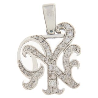 A's オーサム SV NY LOGO PENDANT PAVE DIA ニューヨーク イニシャルロゴペンダント PAVEダイヤ シルバー(ネックレス)