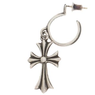 クロムハーツ(Chrome Hearts)のCHROME HEARTS クロムハーツ TINY CH CROSS/タイニーCHクロスフープ シルバーピアス シルバー(ピアス(片耳用))