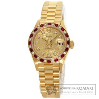 ロレックス(ROLEX)のROLEX 69198G デイトジャスト 10P ダイヤモンド 腕時計 K18YG K18YG ダイヤモンドxルビー レディース(腕時計)