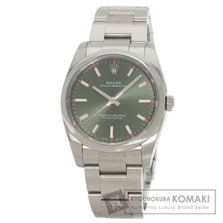 ロレックス(ROLEX)のROLEX 114200 オイスターパーペチュアル オリーブグリーン 腕時計 SS SS メンズ(腕時計(アナログ))