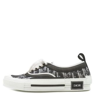 ディオールオム DIOR HOMME スニーカー B23 オブリーク ローカットスニーカー ディオール オブリーク キャンバス ホワイト×ブラック #42 黒 ロートップ  3SN278YJP 【箱】【中古】